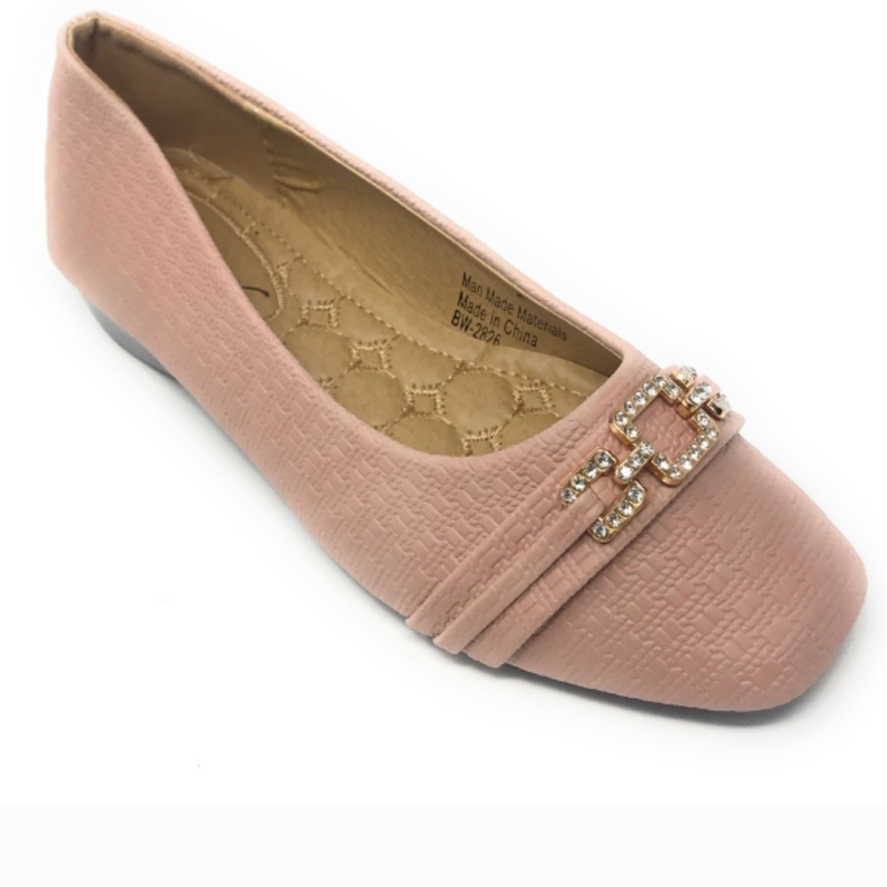 Women's Gold Trim Rhinestone Chain Wedge Shoes